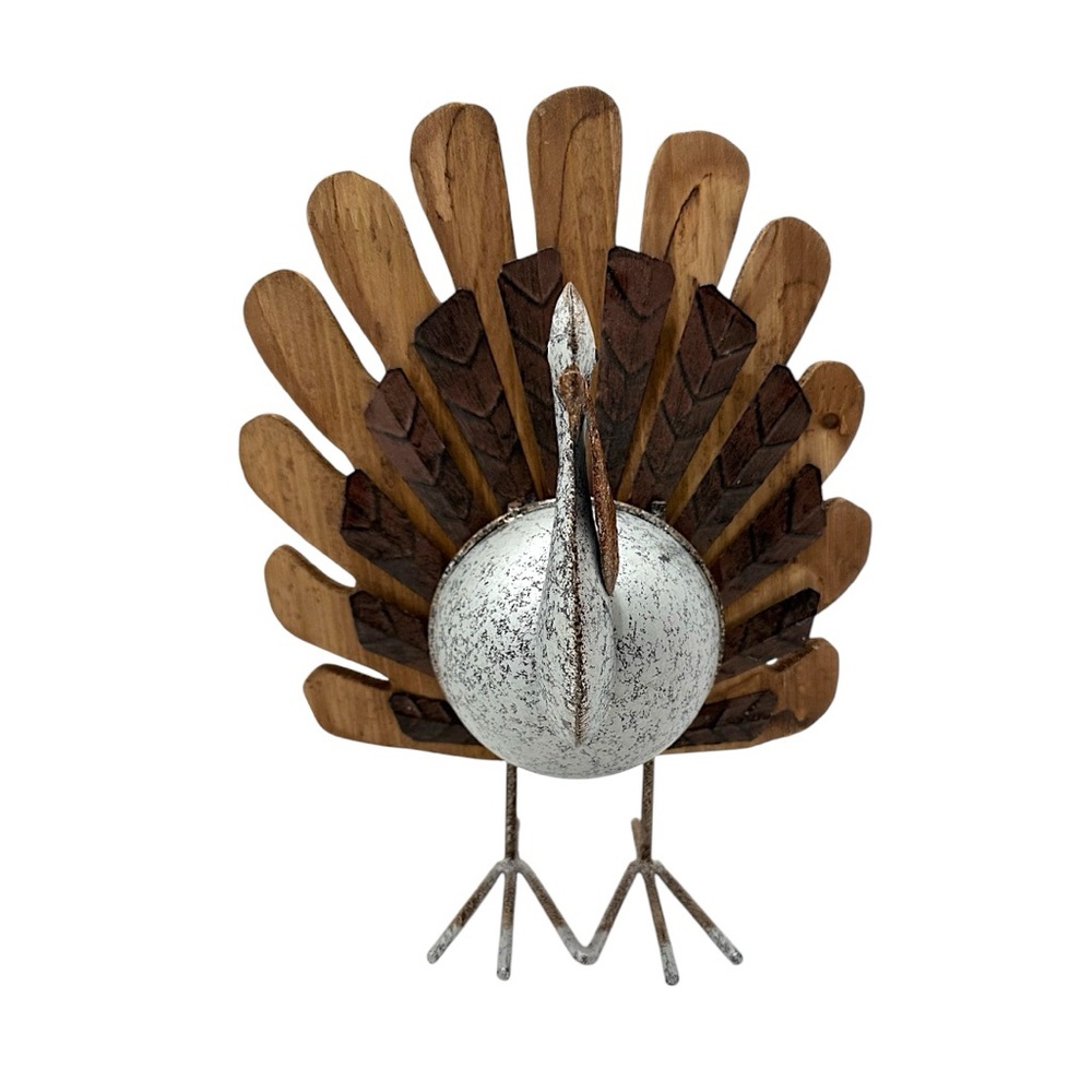 NEW Thanksgiving Turkey Decoration Rustic Whimsical Wood Metal Decor Farmhouse